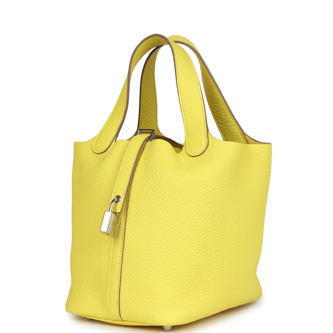 Hermes Picotin Lock 18 Lime Clemence Palladium Hardware