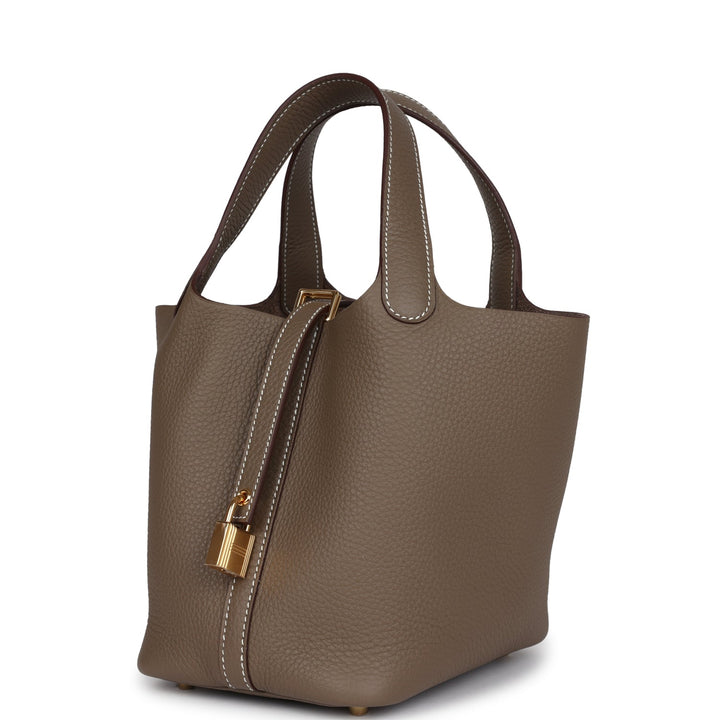 Hermes Picotin Lock 18 Etoupe Clemence Gold Hardware