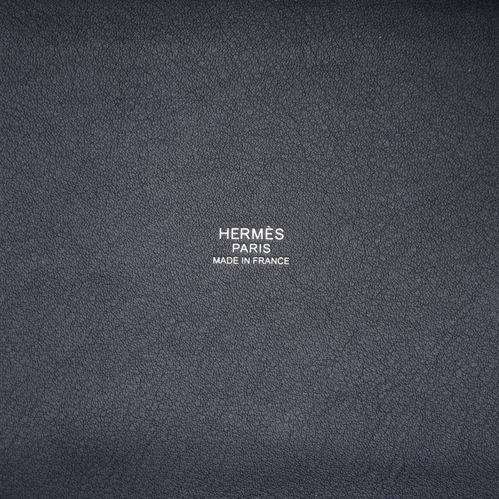 Hermes Picotin Lock 18 “Go Team” Bleu Nuit Wool Felt and Caban Swift Palladium Hardware