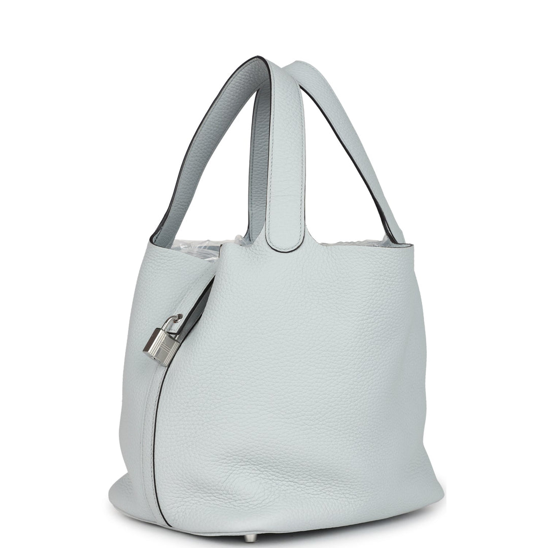 Hermes Picotin Lock 22 Bleu Pale Clemence Palladium Hardware