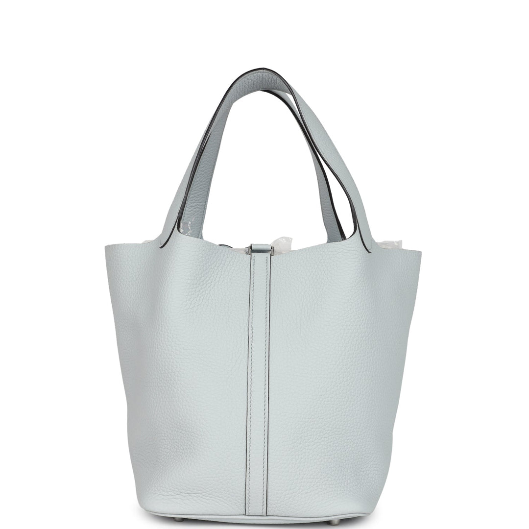 Hermes Picotin Lock 22 Bleu Pale Clemence Palladium Hardware