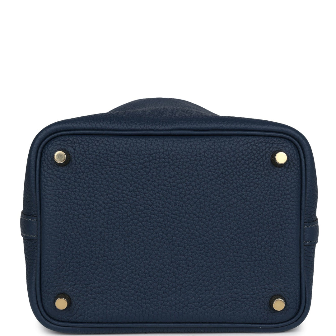 Hermes Picotin Lock 18 Bleu De Prusse Clemence Gold Hardware