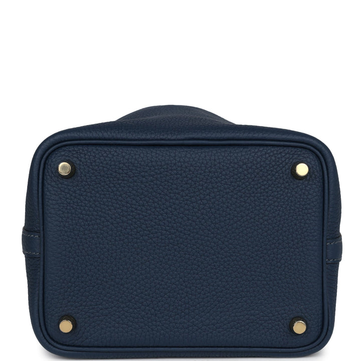Hermes Picotin Lock 18 Bleu De Prusse Clemence Gold Hardware