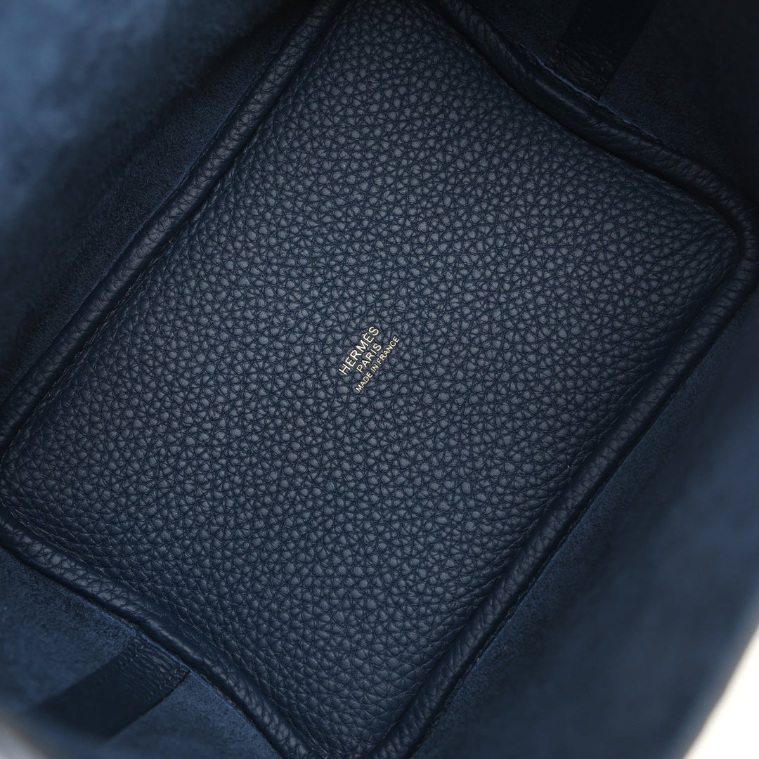Hermes Picotin Lock 18 Bleu De Prusse Clemence Gold Hardware