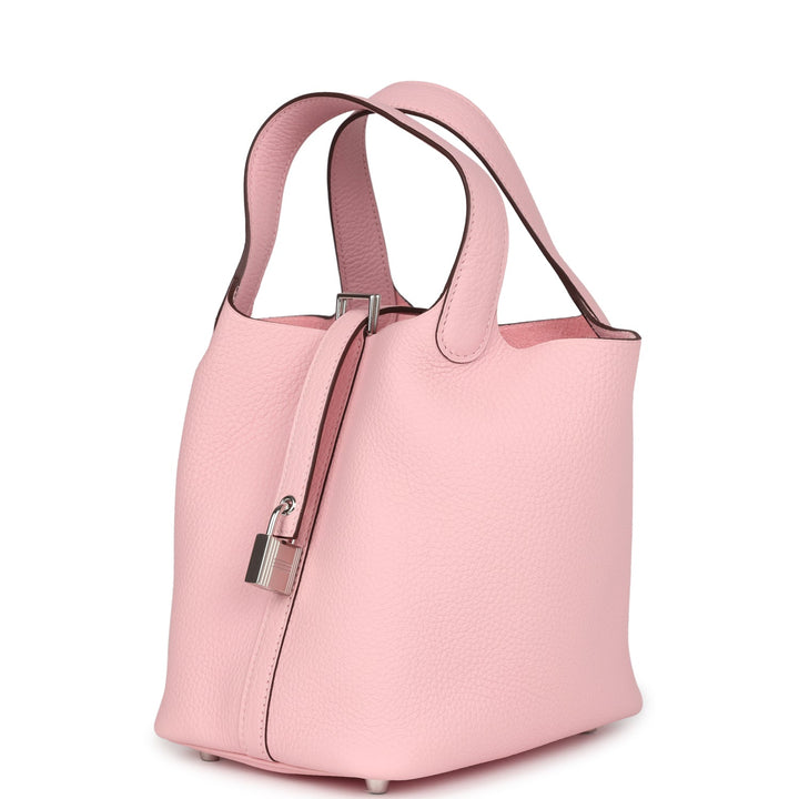 Hermes Picotin Lock 18 Rose Sakura Clemence Palladium Hardware