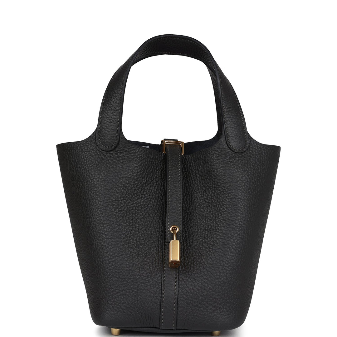 Hermes Picotin Lock 18 Dark Bronze Clemence Gold Hardware