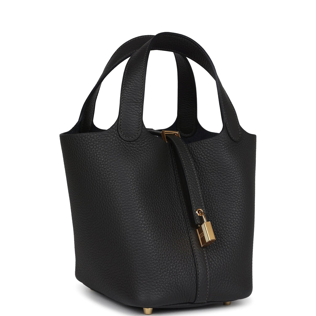 Hermes Picotin Lock 18 Dark Bronze Clemence Gold Hardware