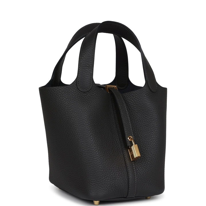 Hermes Picotin Lock 18 Dark Bronze Clemence Gold Hardware