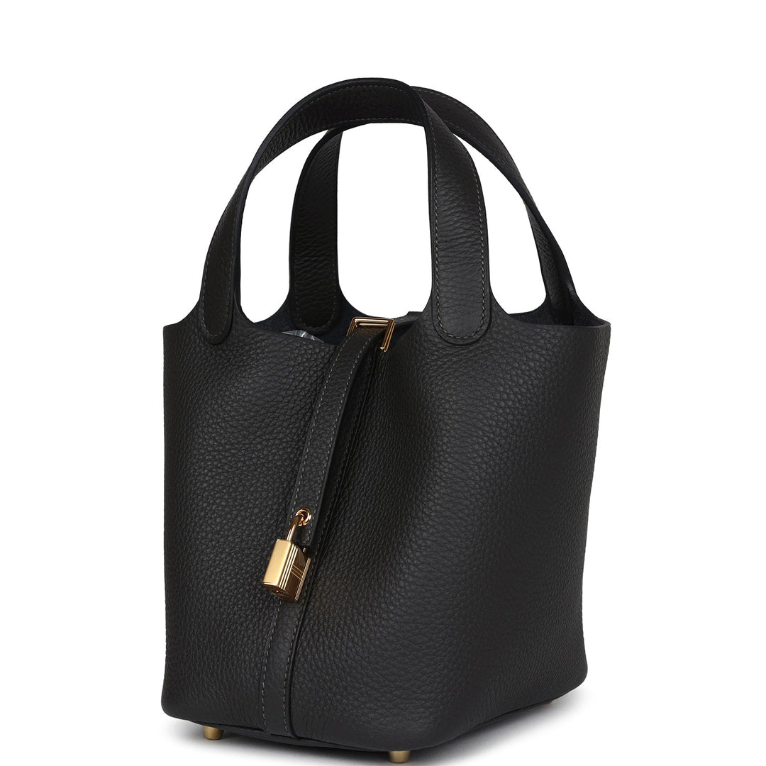 Hermes Picotin Lock 18 Dark Bronze Clemence Gold Hardware