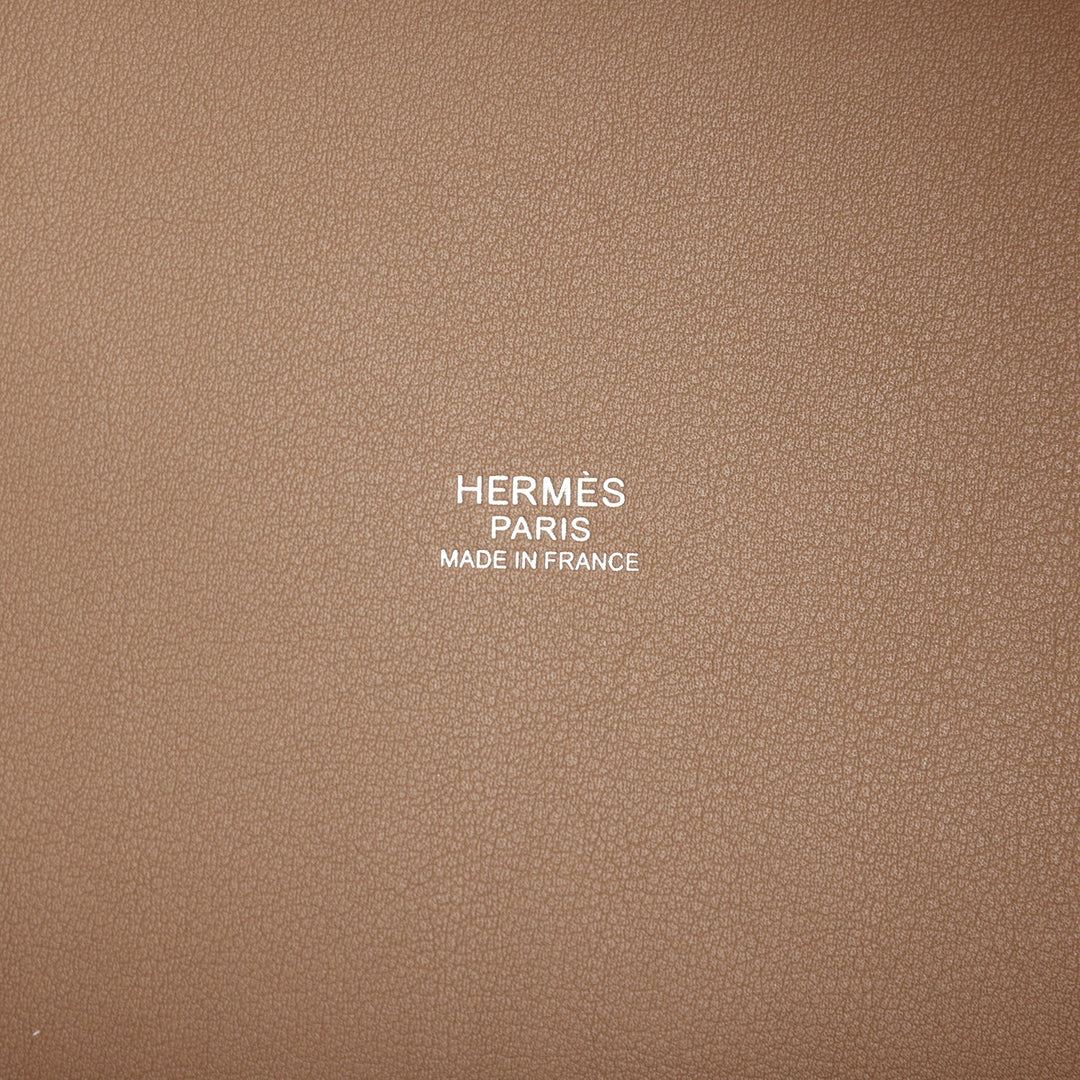 Hermes Picotin Cargo 18 Ecru Toile Canvas and Etoupe Swift Palladium Hardware