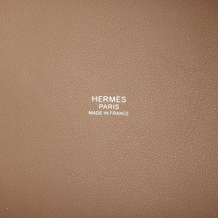 Hermes Picotin Cargo 18 Ecru Toile Canvas and Etoupe Swift Palladium Hardware