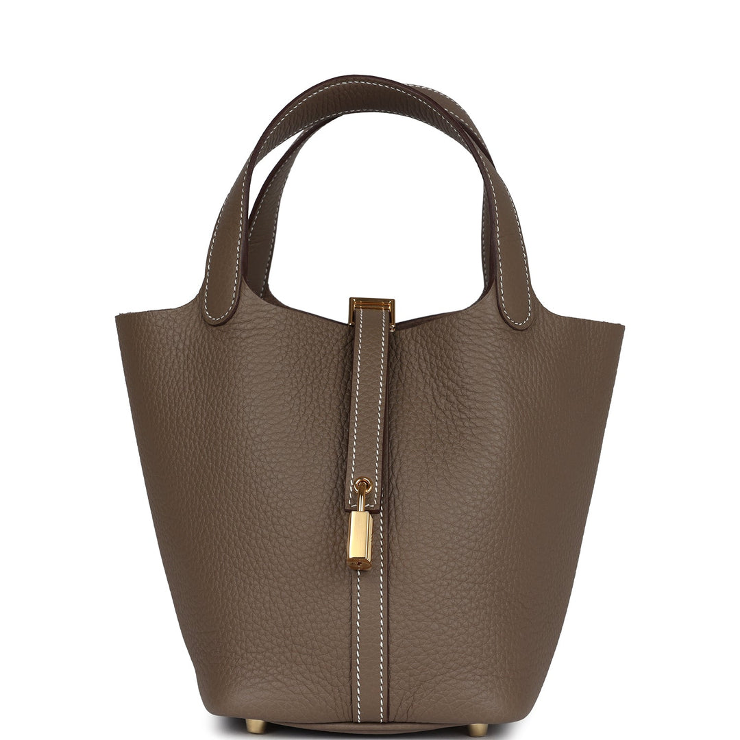 Hermes Picotin Lock 18 Etoupe Clemence Gold Hardware