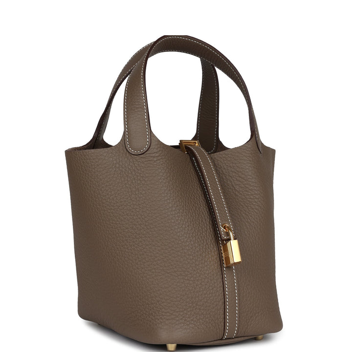 Hermes Picotin Lock 18 Etoupe Clemence Gold Hardware