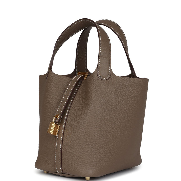 Hermes Picotin Lock 18 Etoupe Clemence Gold Hardware