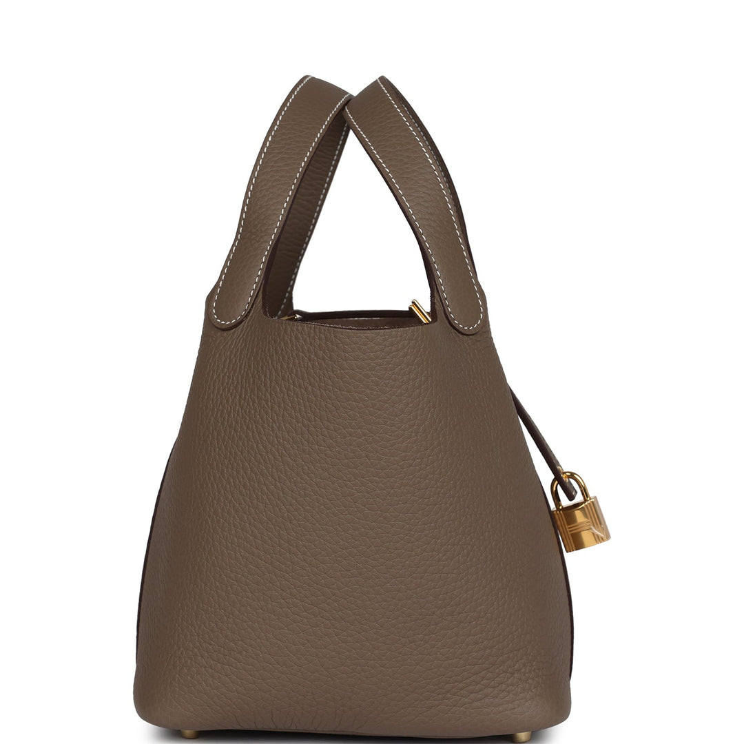 Hermes Picotin Lock 18 Etoupe Clemence Gold Hardware