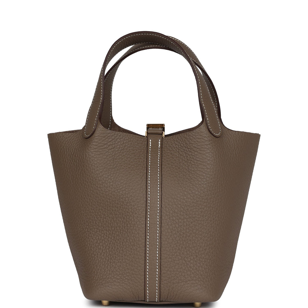 Hermes Picotin Lock 18 Etoupe Clemence Gold Hardware