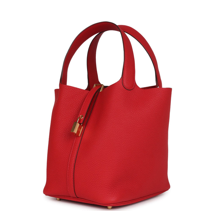 Hermes Picotin Lock 22 Vermillion Maurice Gold Hardware