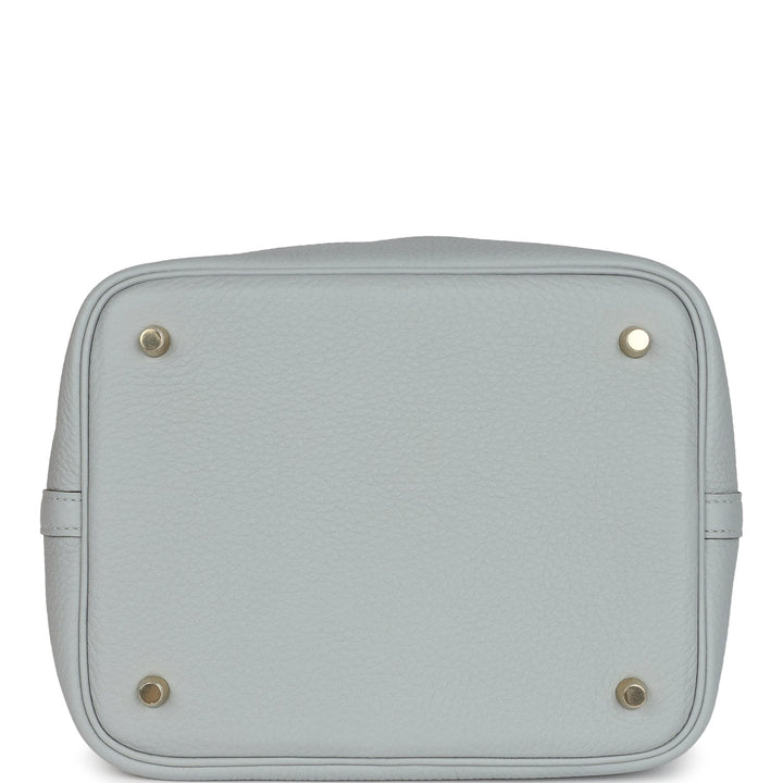 Hermes Picotin Lock 22 Bleu Glacier Clemence Gold Hardware