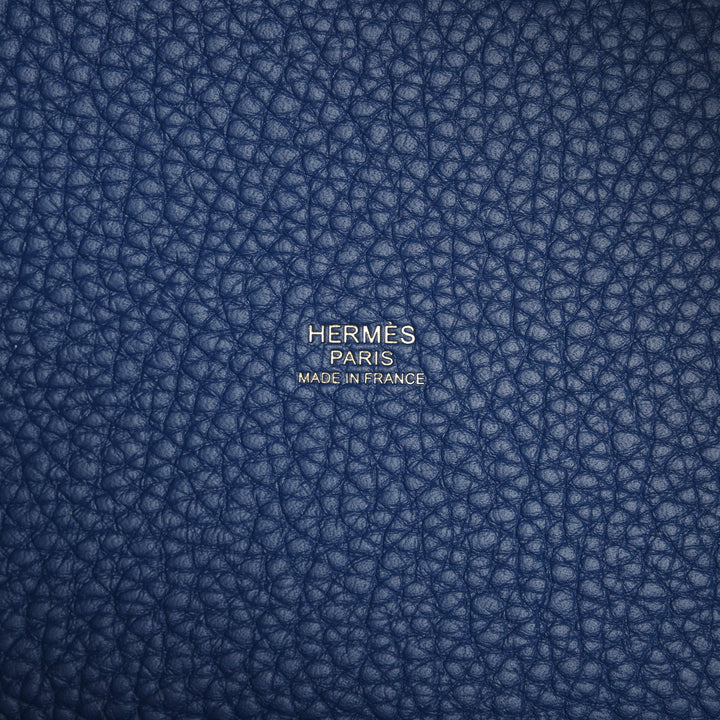 Hermes Picotin Lock 18 Bleu Tie Clemence Permabrass Hardware