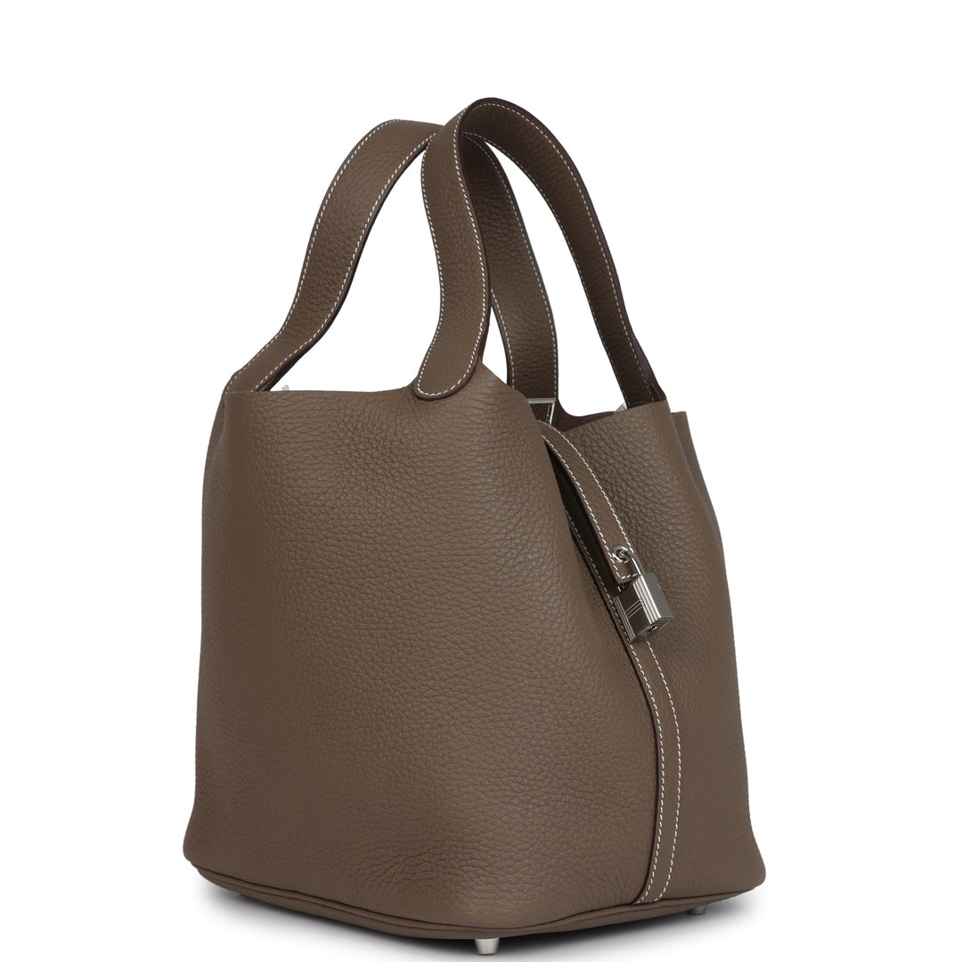 Hermes Picotin Lock 22 Etoupe Clemence Palladium Hardware