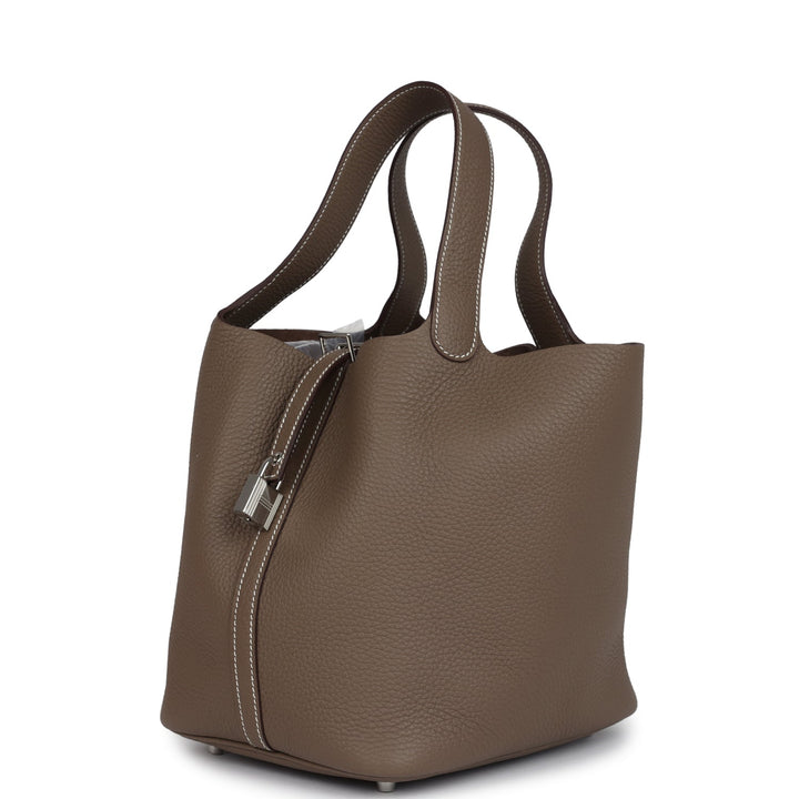 Hermes Picotin Lock 22 Etoupe Clemence Palladium Hardware
