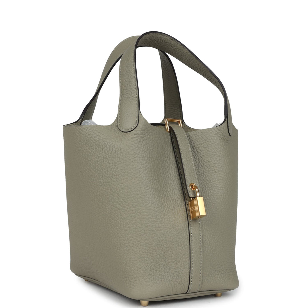 Hermes Picotin Lock 18 Sauge Clemence Gold Hardware