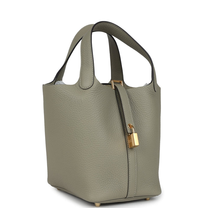 Hermes Picotin Lock 18 Sauge Clemence Gold Hardware