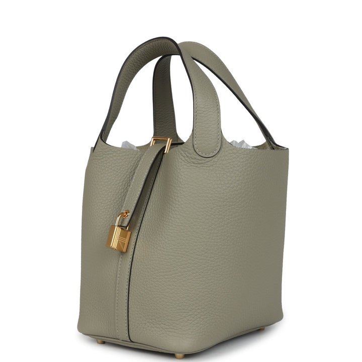 Hermes Picotin Lock 18 Sauge Clemence Gold Hardware