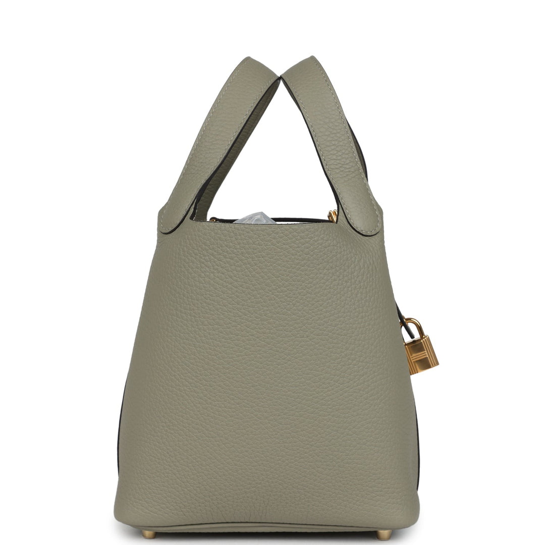 Hermes Picotin Lock 18 Sauge Clemence Gold Hardware