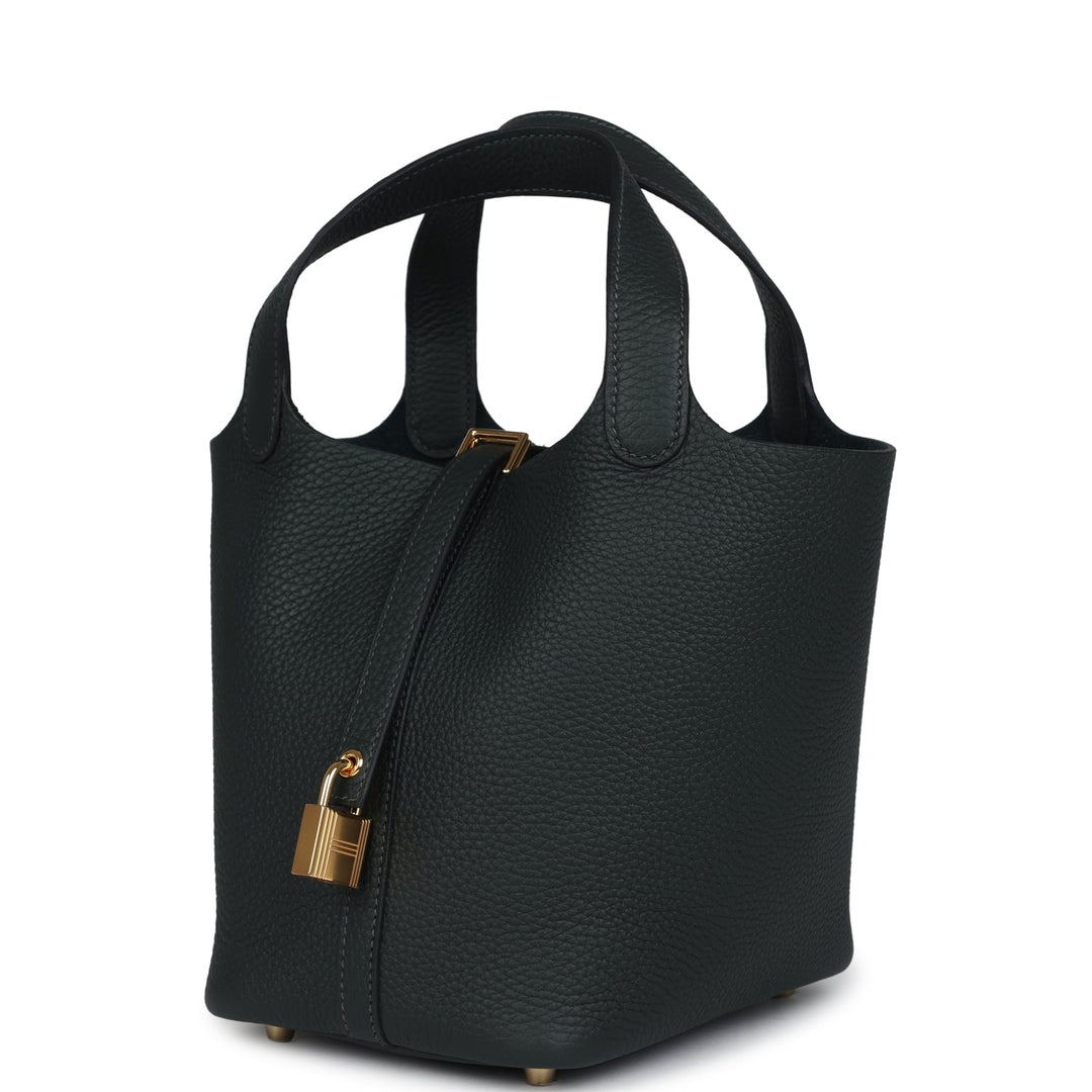 Hermes Picotin Lock 18 Vert Fonce Clemence Gold Hardware