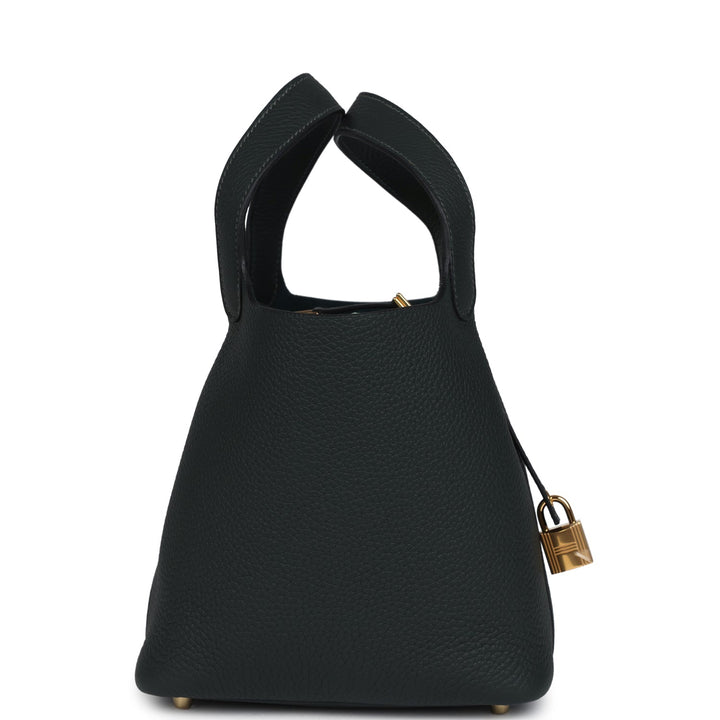 Hermes Picotin Lock 18 Vert Fonce Clemence Gold Hardware