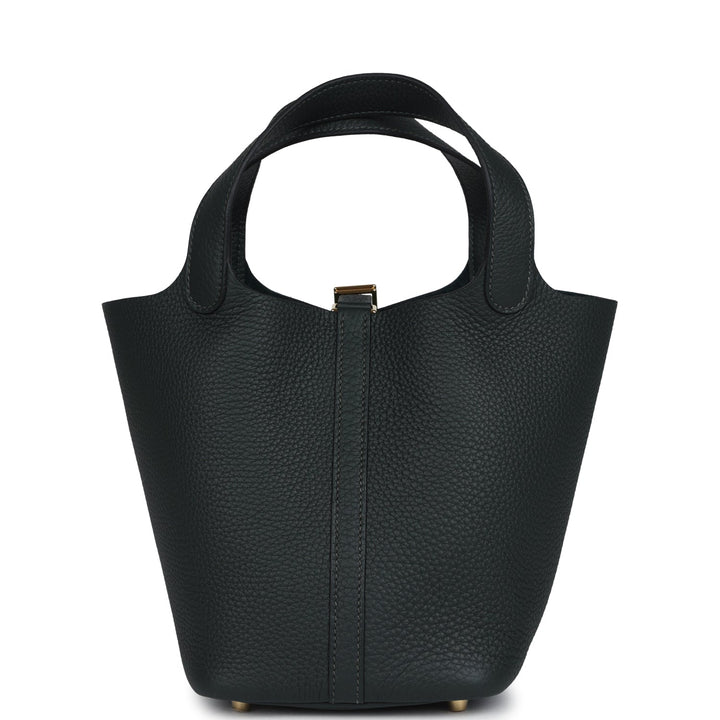 Hermes Picotin Lock 18 Vert Fonce Clemence Gold Hardware