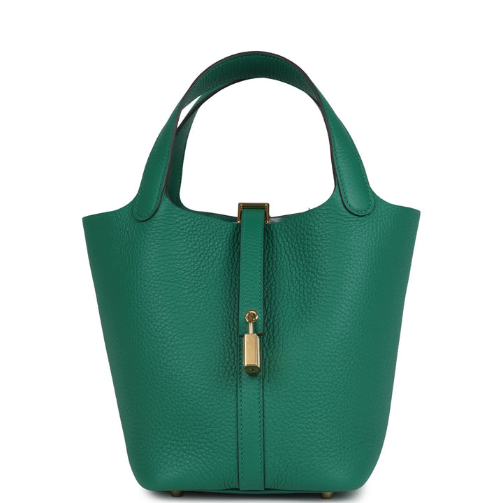 Hermes Picotin Lock 18 Vert Vertigo Clemence Gold Hardware