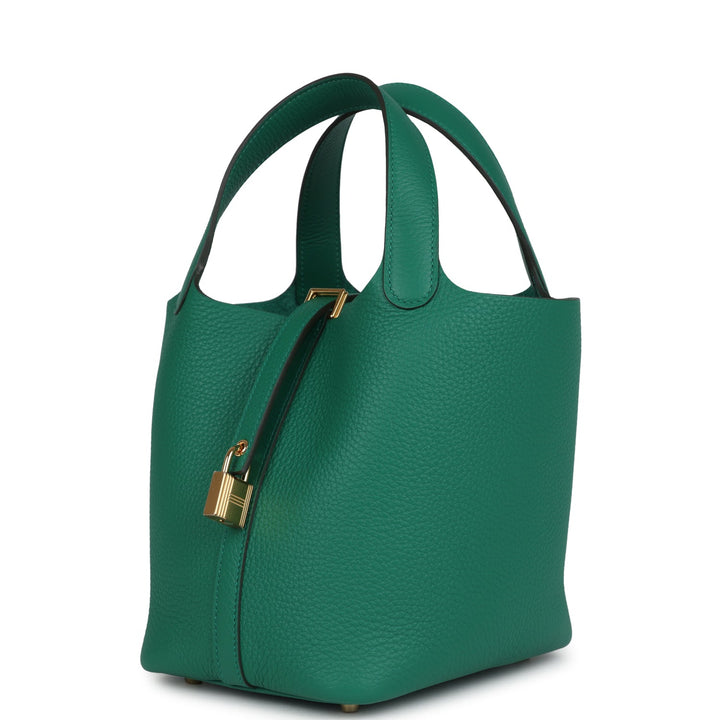Hermes Picotin Lock 18 Vert Vertigo Clemence Gold Hardware