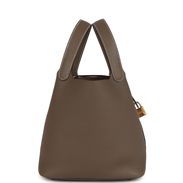 Hermes Picotin Lock 22 Etoupe Clemence Gold Hardware
