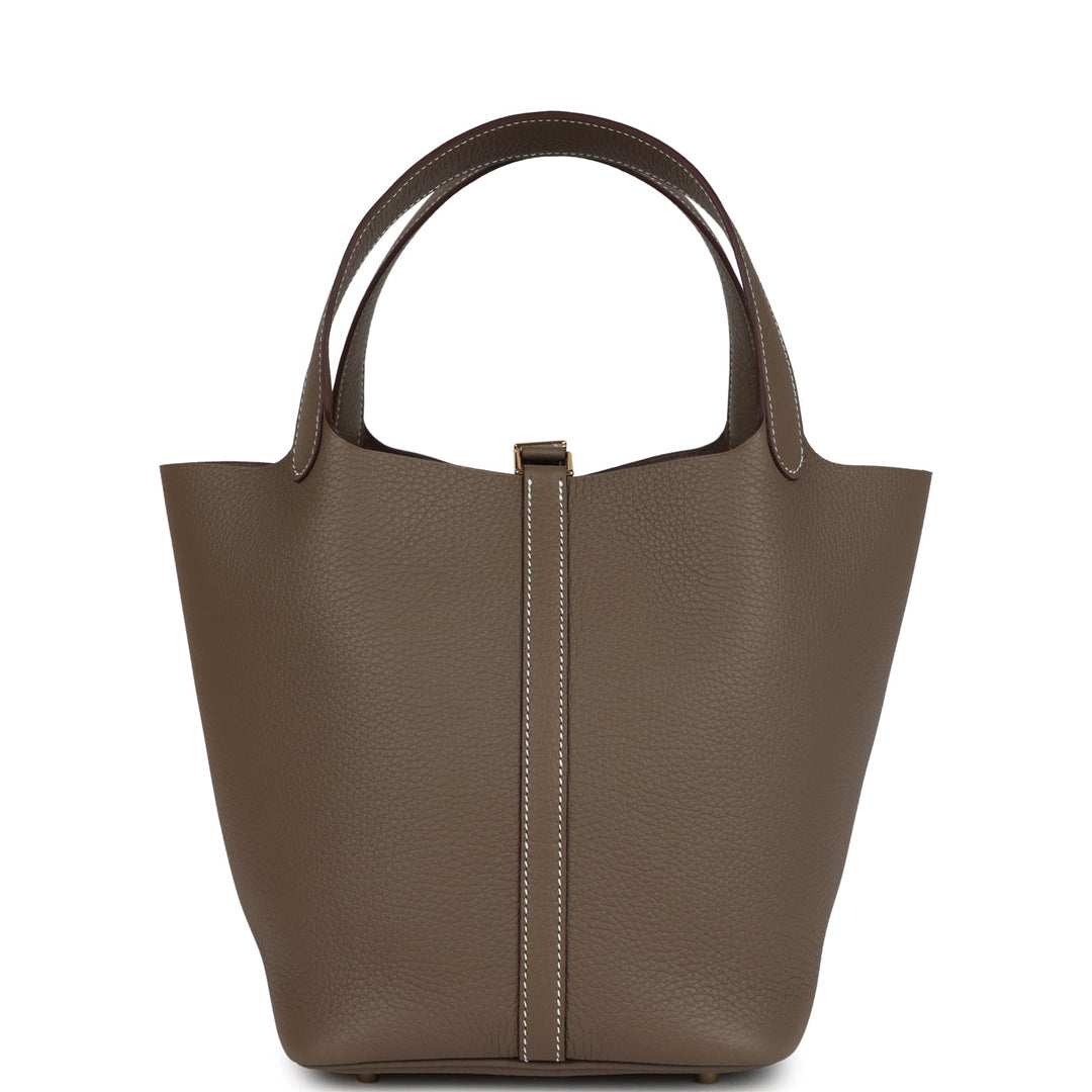 Hermes Picotin Lock 22 Etoupe Clemence Gold Hardware
