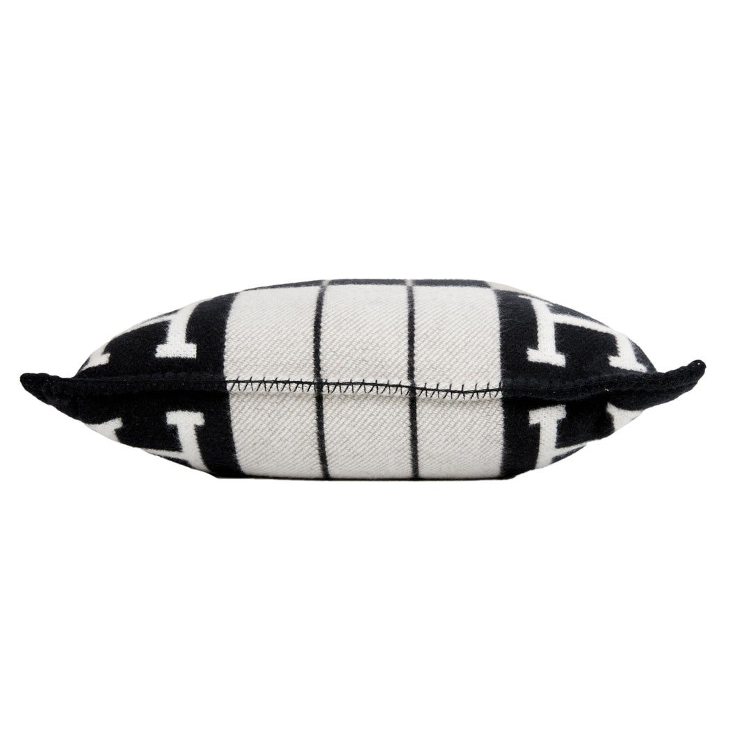 Top quality Hermes "Avalon III" Gris and Black Signature H Cushion PM Set of Two