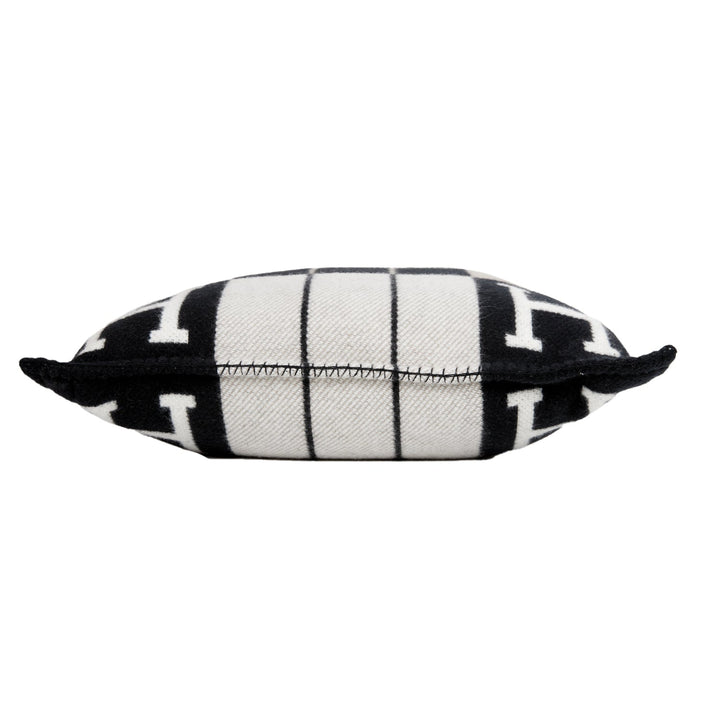 Top quality Hermes "Avalon III" Gris and Black Signature H Cushion PM Set of Two