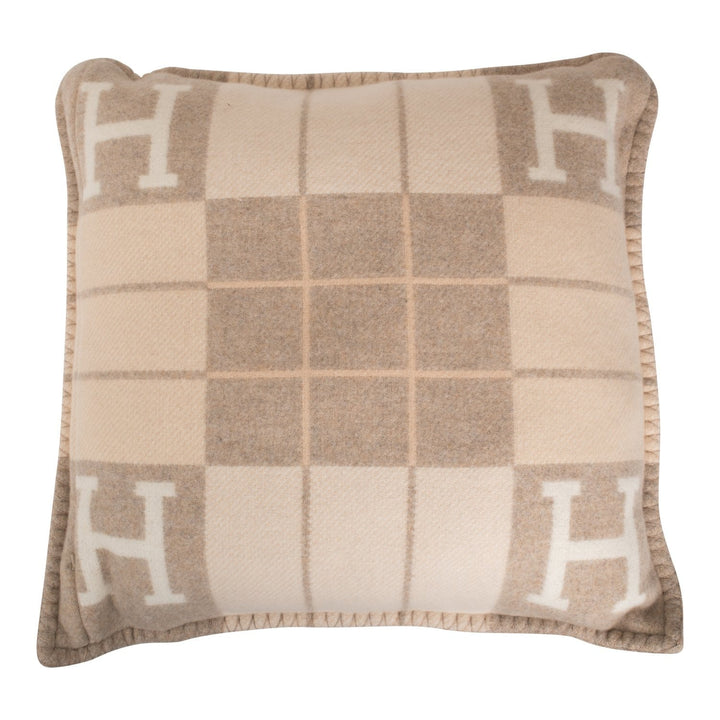 Hermes "Avalon III" Coco and Camomille Signature H Cushion PM Set of Two