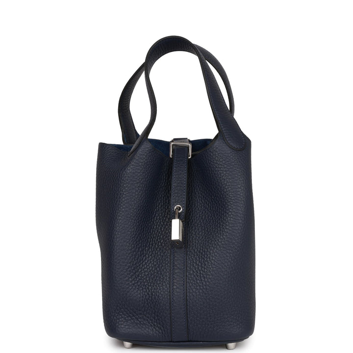 Top quality Hermes Picotin Lock 18 Bleu Nuit Clemence Palladium Hardware