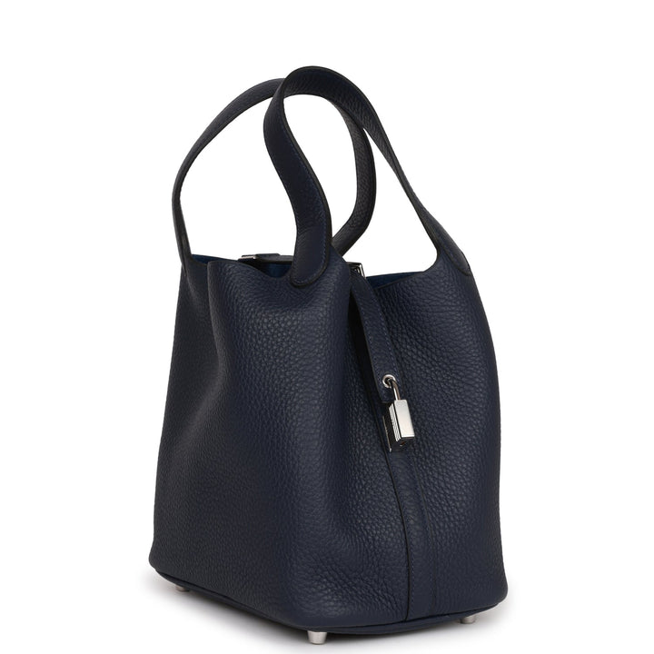 Top quality Hermes Picotin Lock 18 Bleu Nuit Clemence Palladium Hardware
