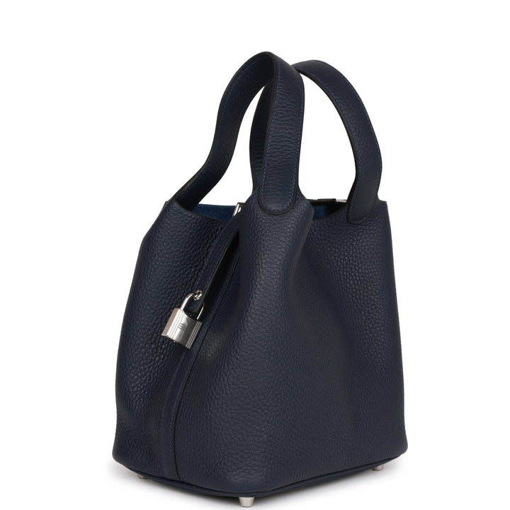 Top quality Hermes Picotin Lock 18 Bleu Nuit Clemence Palladium Hardware