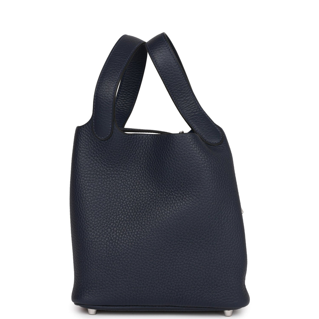 Top quality Hermes Picotin Lock 18 Bleu Nuit Clemence Palladium Hardware