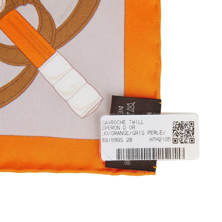 Top quality Hermes "Gavroche" Orange Silk Pocket Square Scarf 45cm