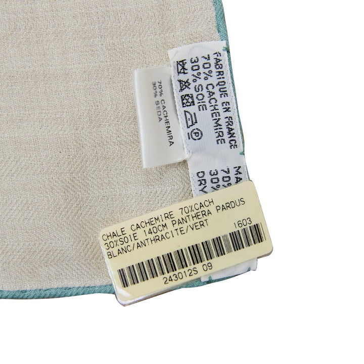 Top quality Hermes "Panthera Pardus" White Cashmere Shawl 140cm