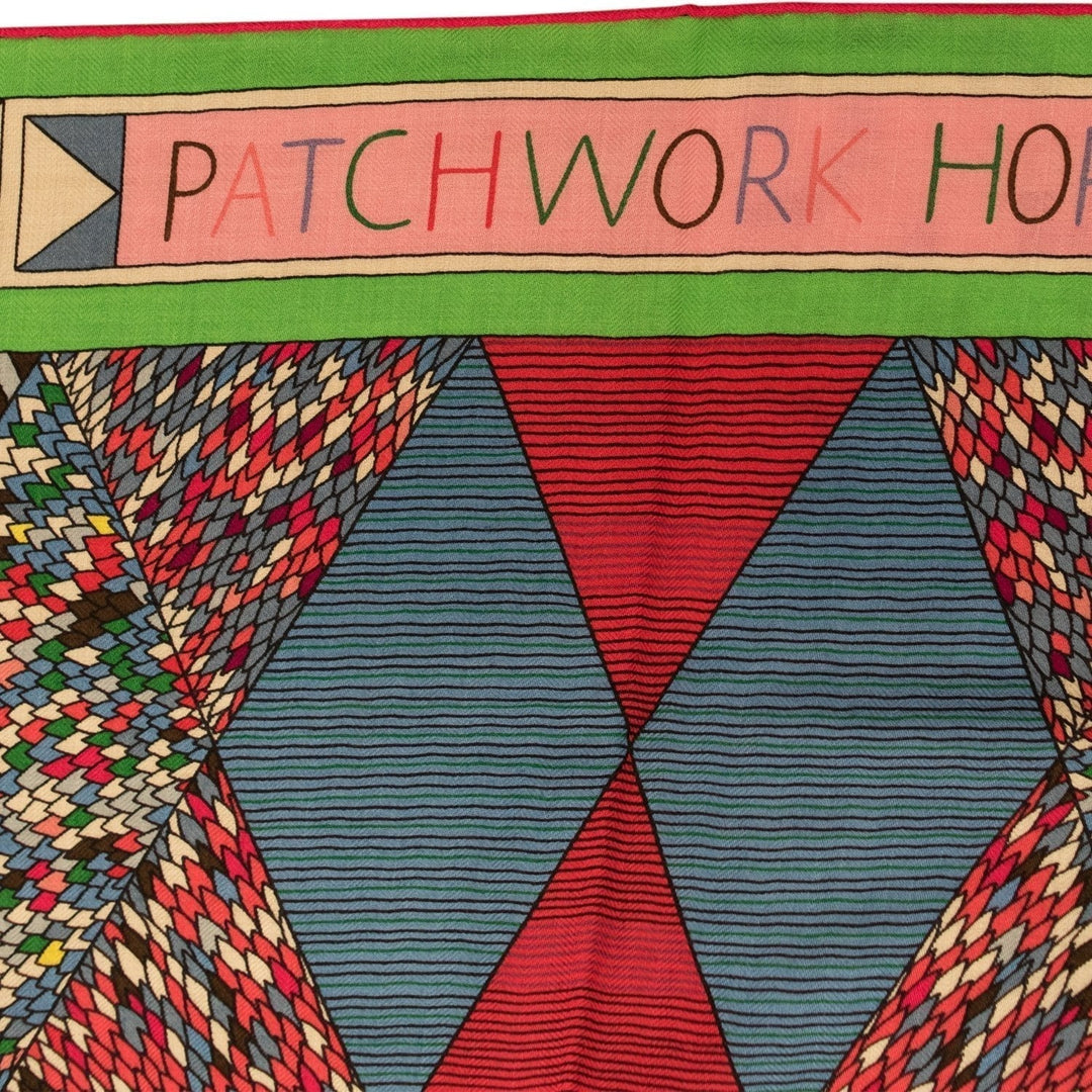 Top quality Hermes "Patchwork Horse" Fuchsia Cashmere and Silk Shawl 140cm