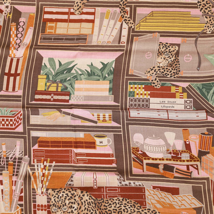 Top quality Hermes "Les 12 Leopards" Cashmere and Silk Shawl Scarf 140cm