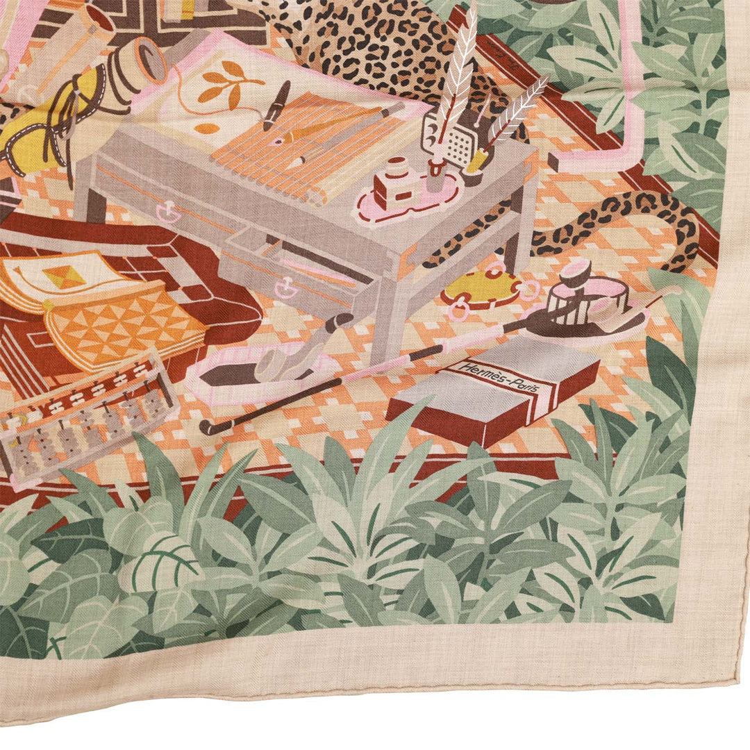 Top quality Hermes "Les 12 Leopards" Cashmere and Silk Shawl Scarf 140cm