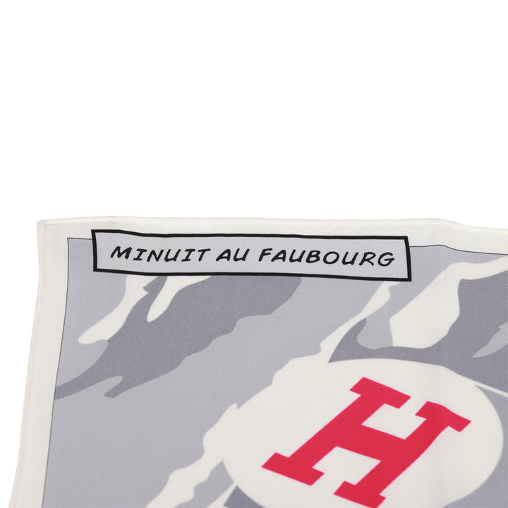 Top quality Hermes "Minuit au Faubourg" White Silk Twill Scarf 70cm