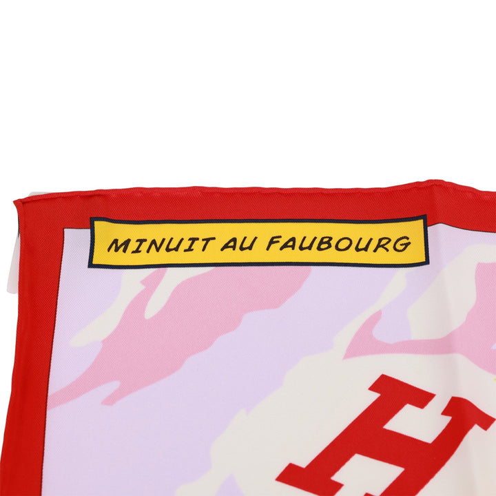 Top quality Hermes "Minuit au Faubourg" Rouge Silk Twill Scarf 70cm